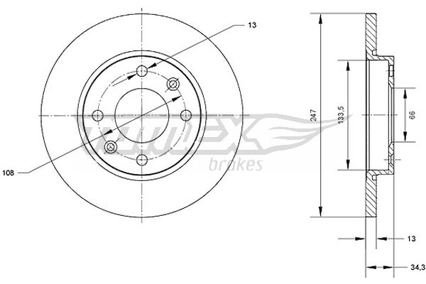 Brzdový kotúč TOMEX Brakes